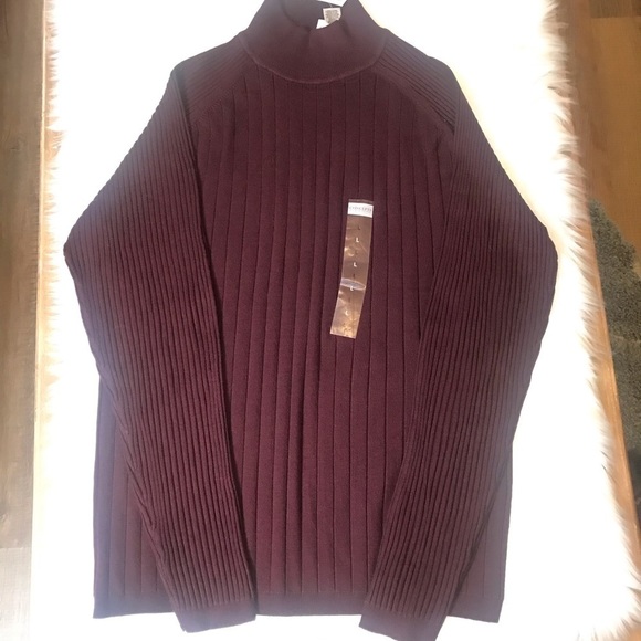 Ribbed Mock Neck Wine Deep Red Size Large NWT - Picture 3 of 7